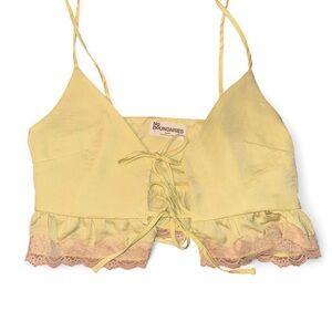 No Boundaries Light green Lace-Up Cami